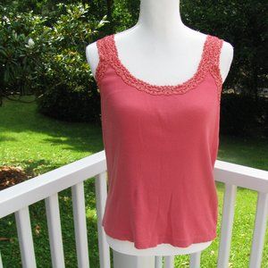 Chico's Size 1 Medium Tank Top shirt cotton stretch